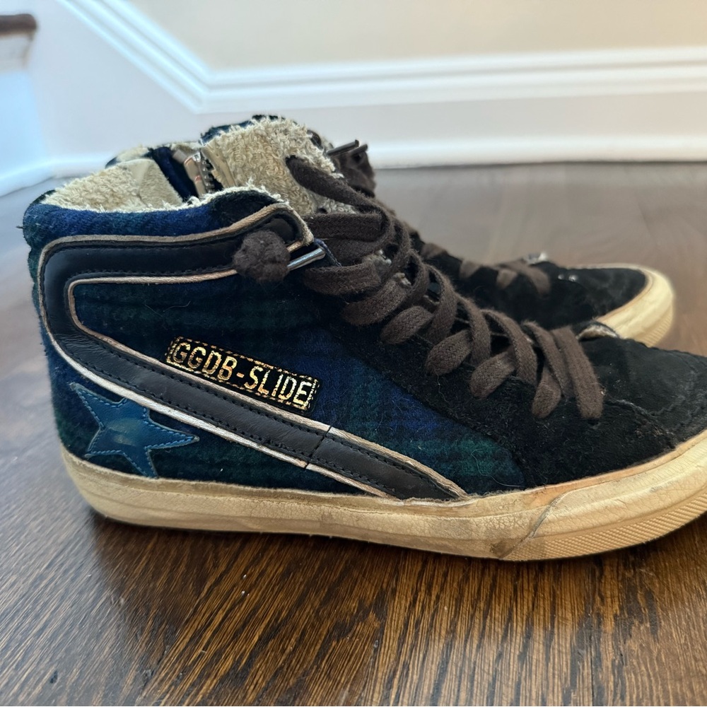 Golden Goose Slide High Top Plaid Skate Sneakers size 36 (6) - Picture 8 of 9